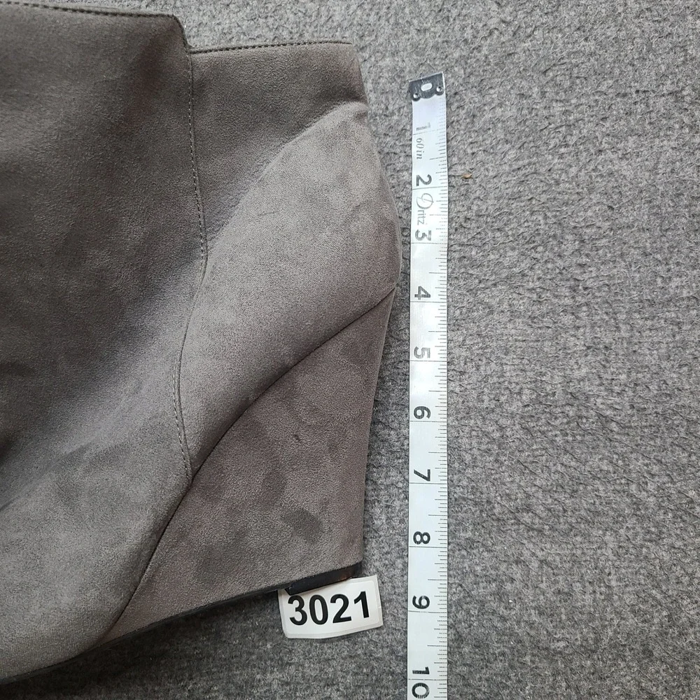 Worthington Women's Grey Suede Wedge Ankle Boots Side‎ Zip Pointed Toe Size 11M